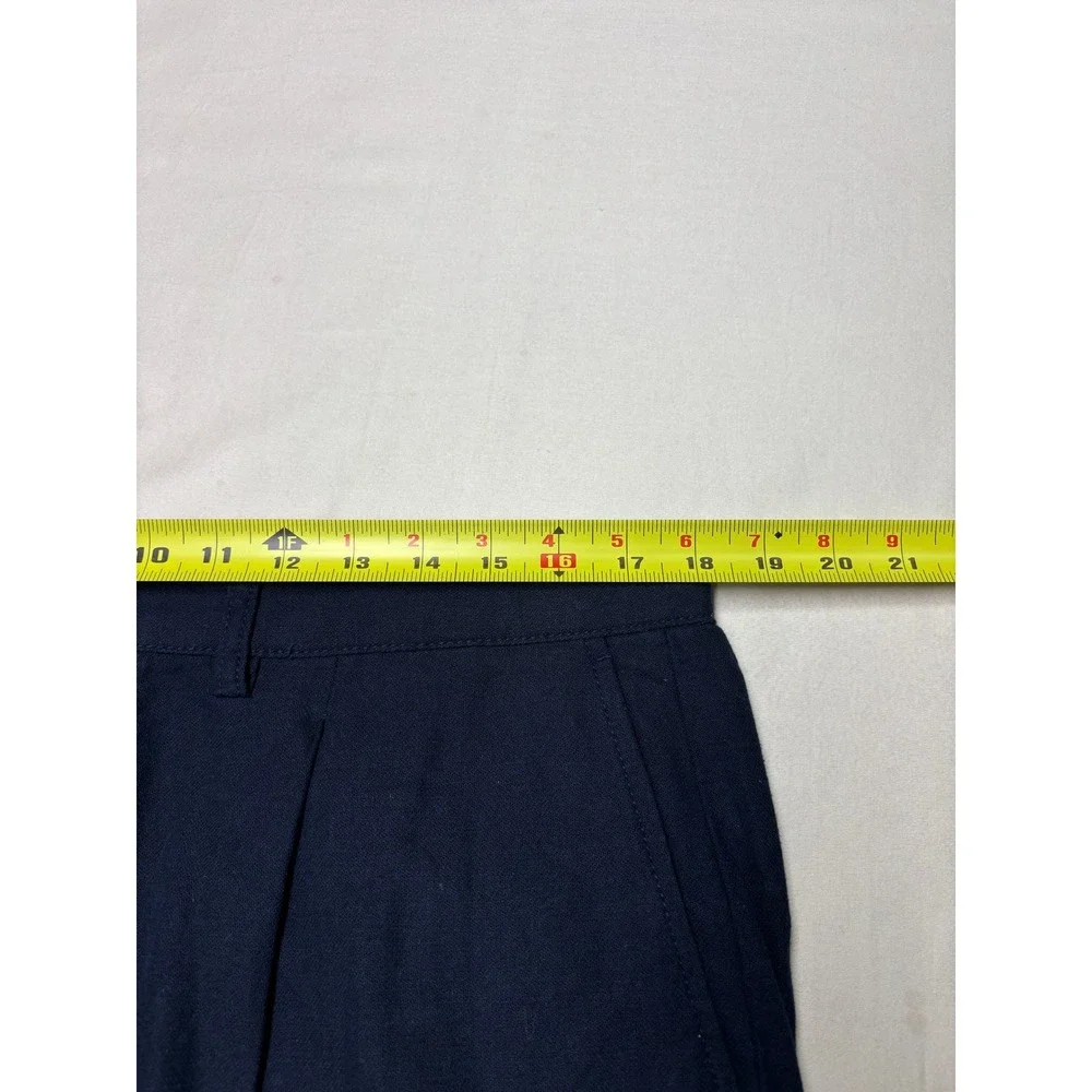 Banana Republic Relaxed Tapered Fit Pants Mens 36x27 Hemmed Navy Linen Blend